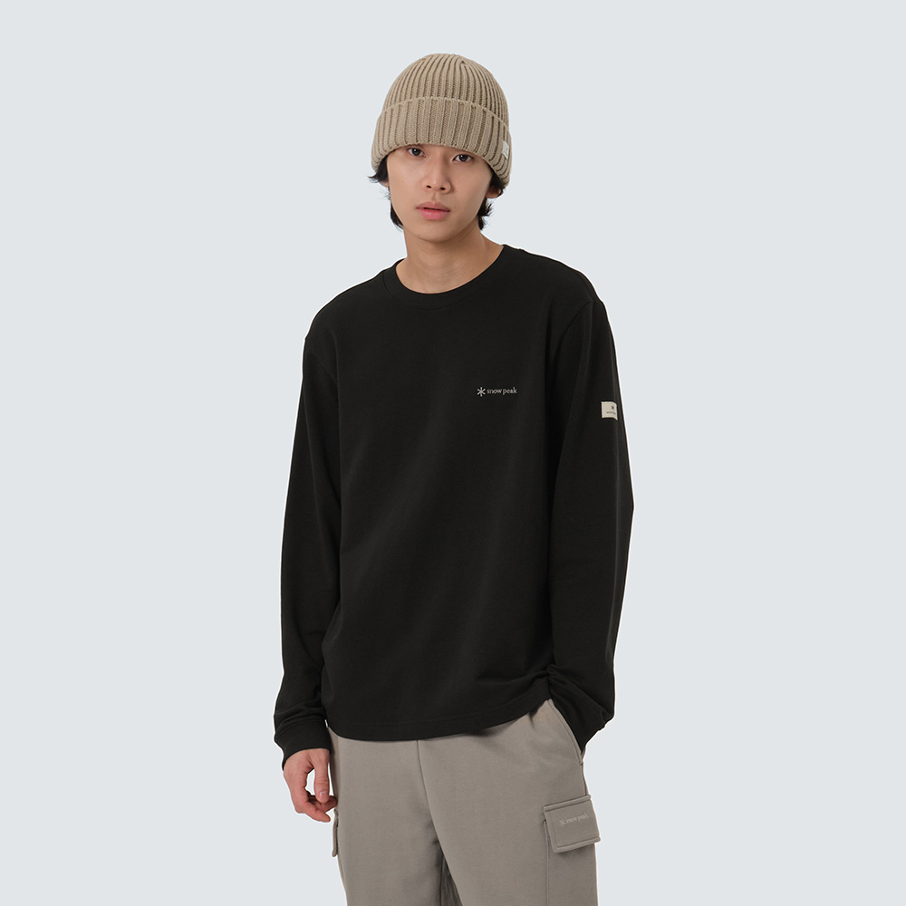 베이직 로고 긴팔 티셔츠 Black