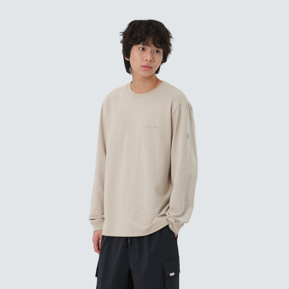 베이직 로고 긴팔 티셔츠 Light Beige