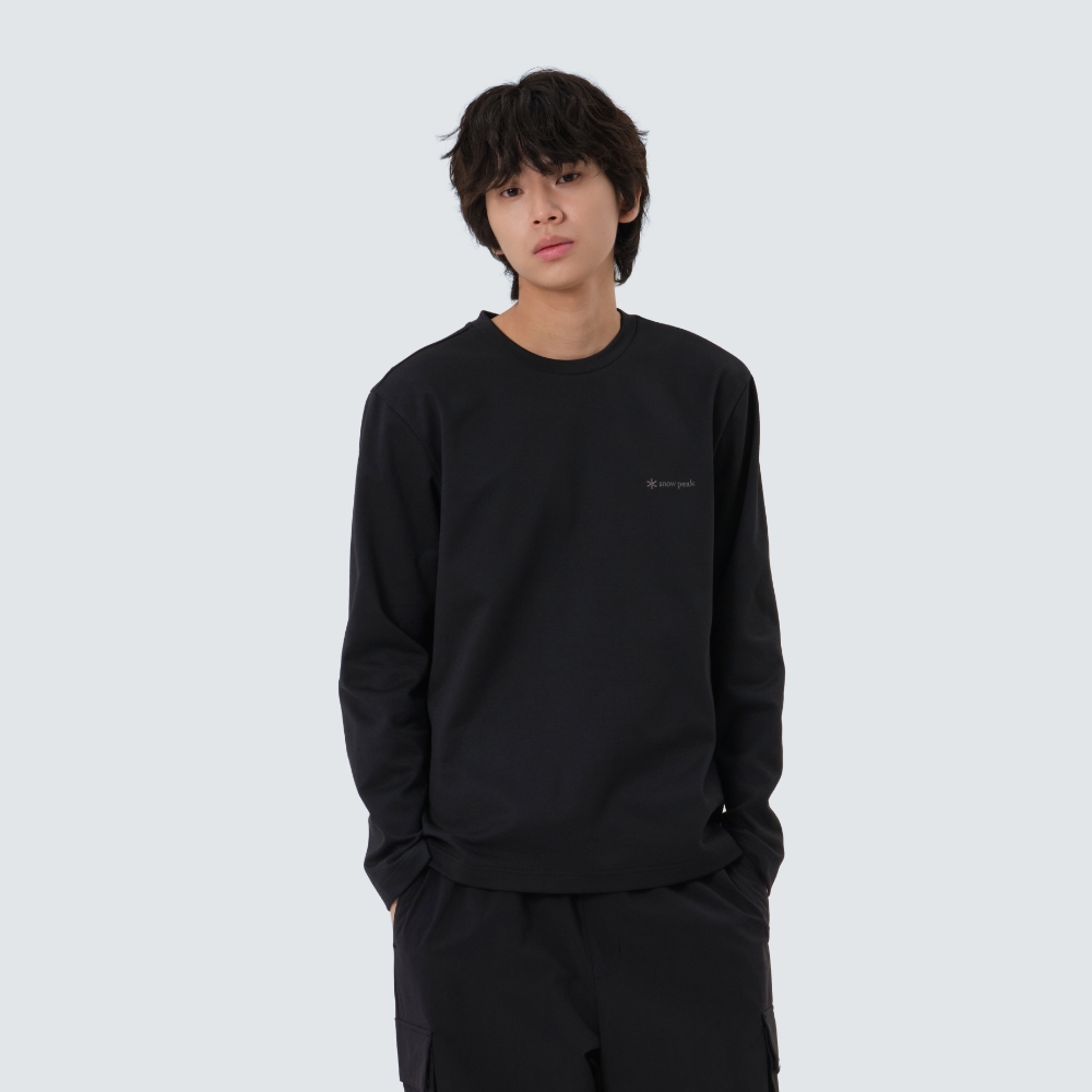 라운드넥 긴팔 티셔츠 Black