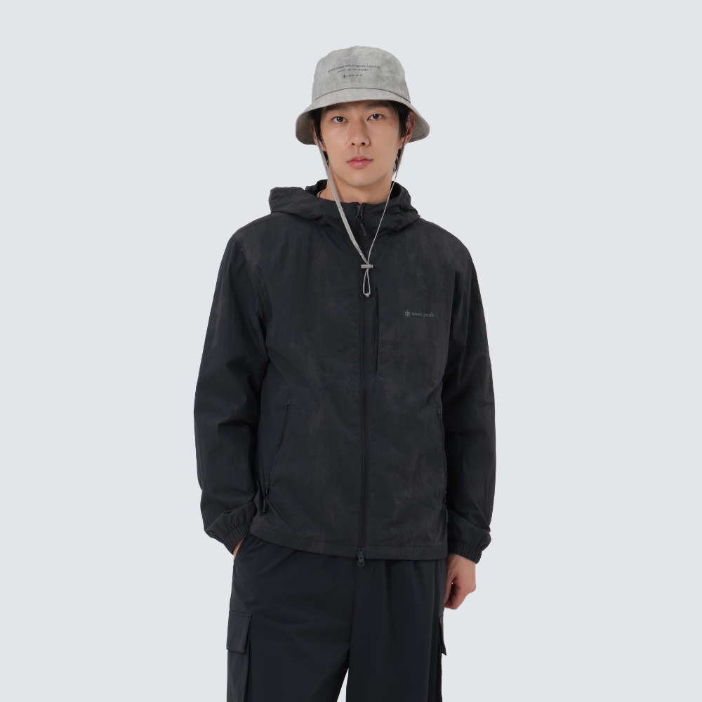 프린트 바람막이 Black