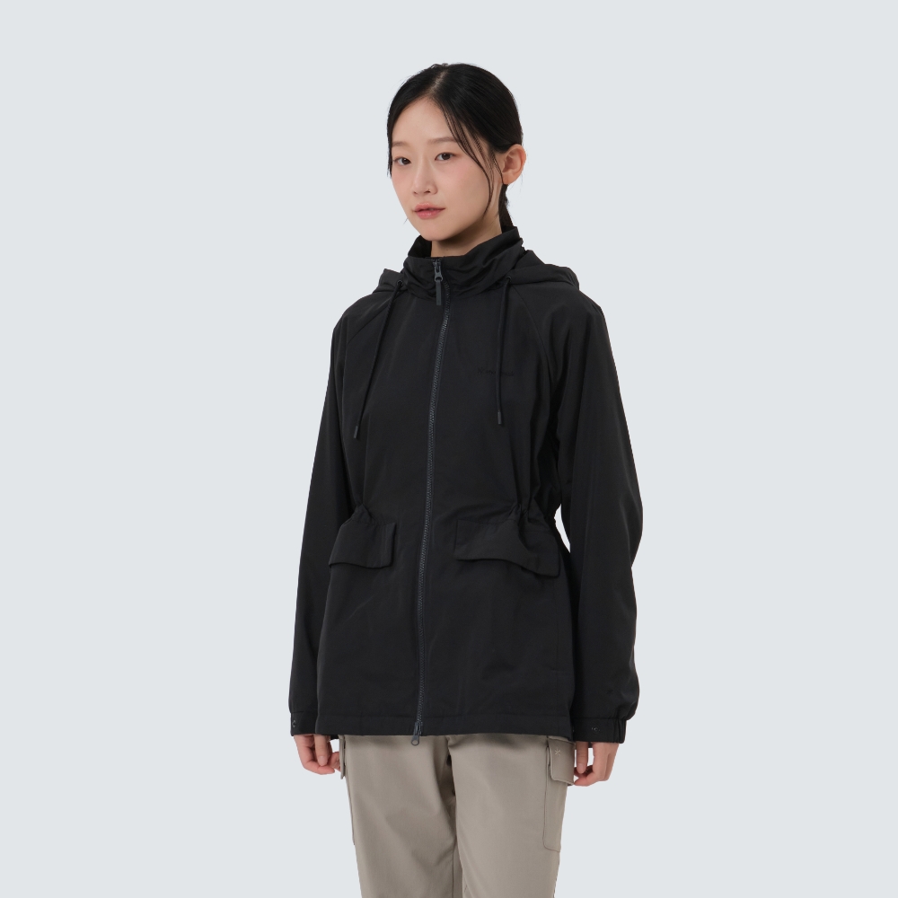 메모리 여성 중기장 바람막이 Black