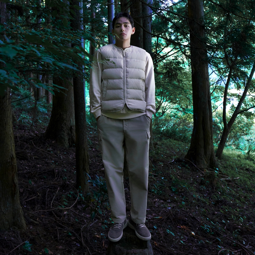 라고 약기모 카고 스트레이트 팬츠 Khaki Beige