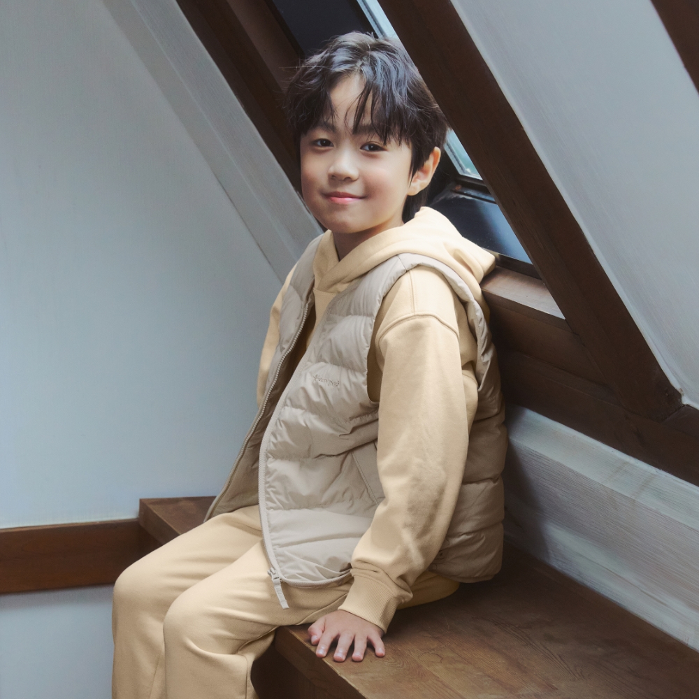 키즈 그래픽 후드 티셔츠 Butter Yellow