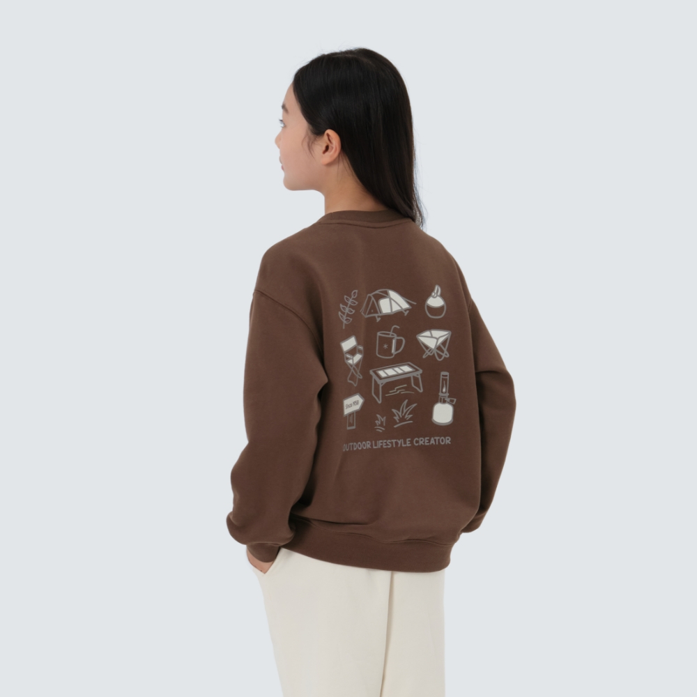 키즈 그래픽 맨투맨 Brown