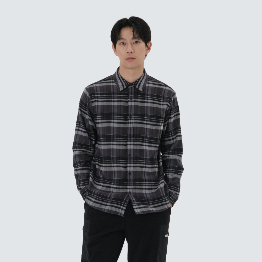 리사이클 체크 셔츠 Black