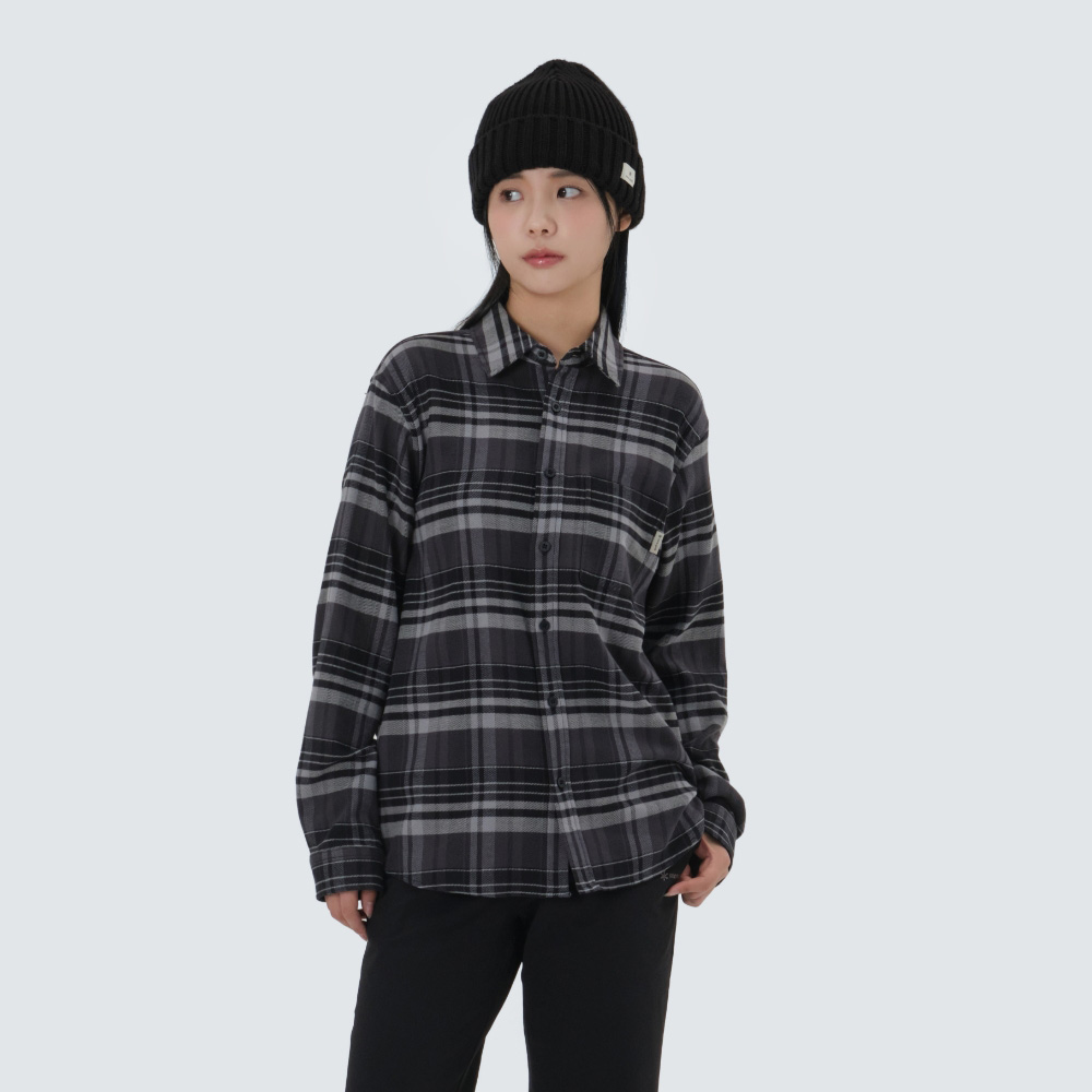 리사이클 체크 셔츠 Black