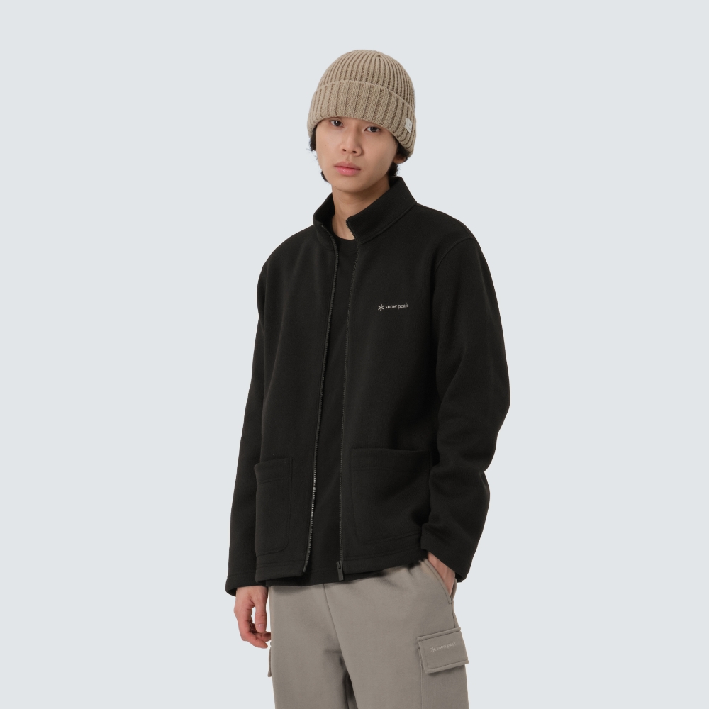 니트 스탠드넥 가디건 Black