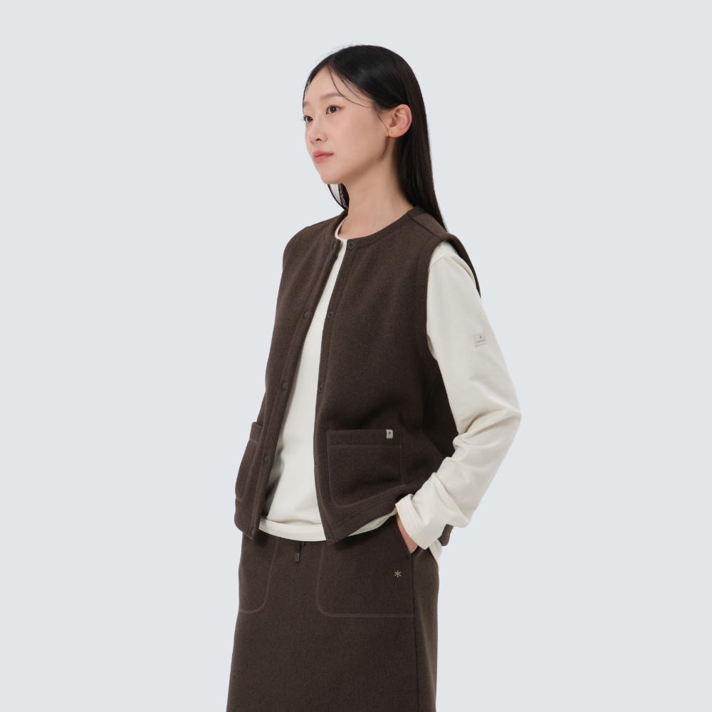 니트 여성 베스트 Brown