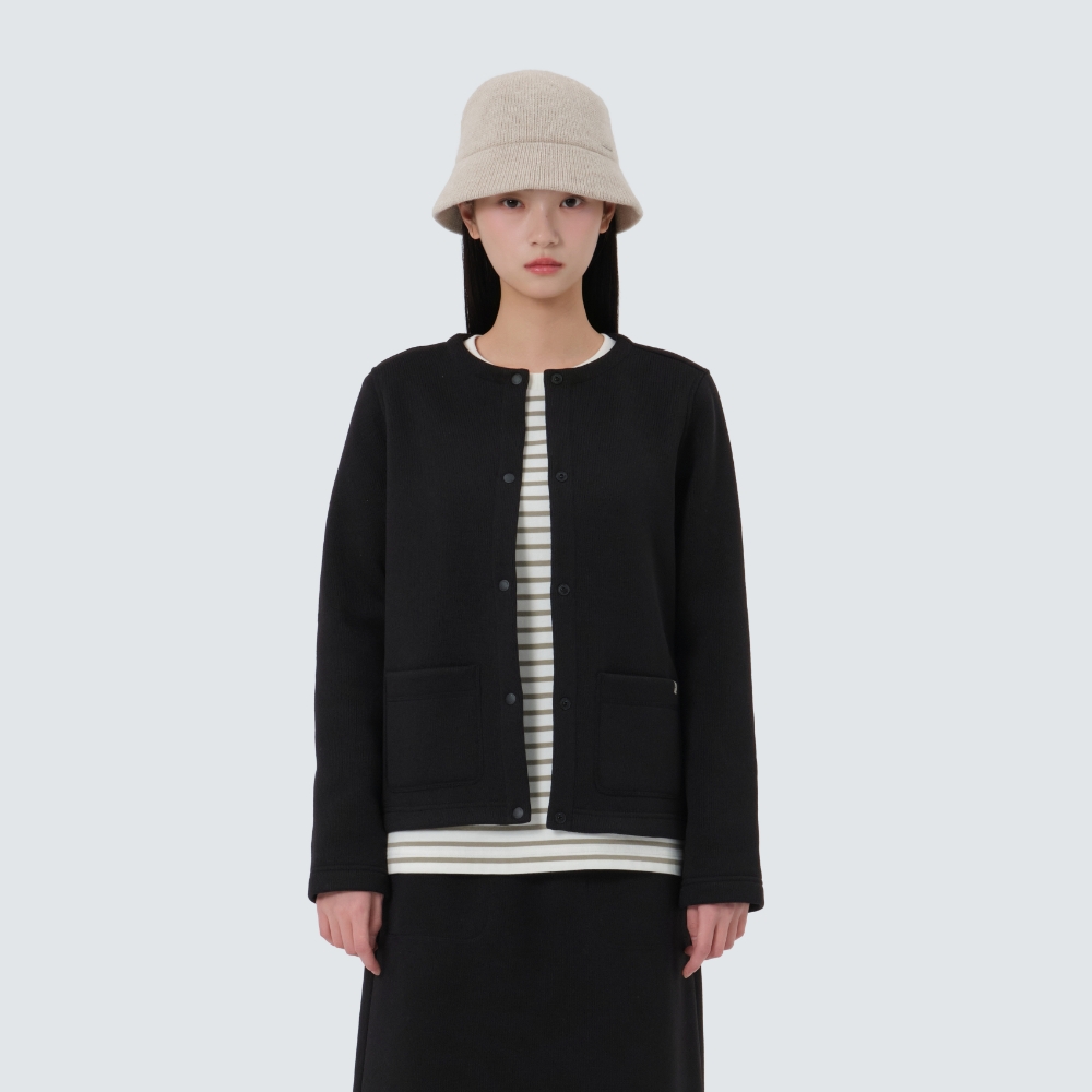 니트 여성 가디건 Black