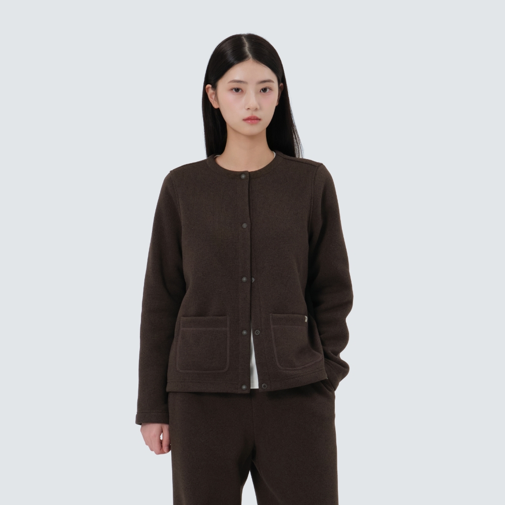 니트 여성 가디건 Brown