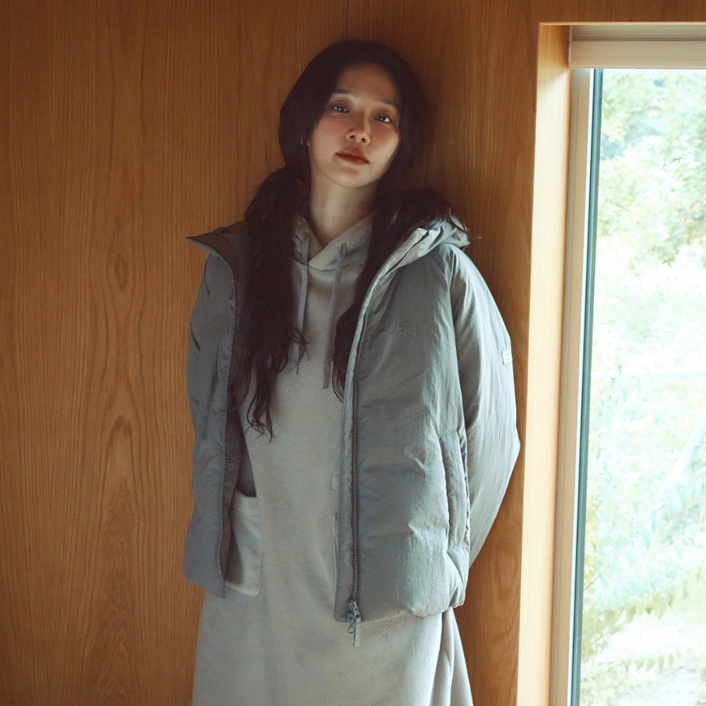 랜드 여성 후드 경량 다운 자켓 Dark Khaki