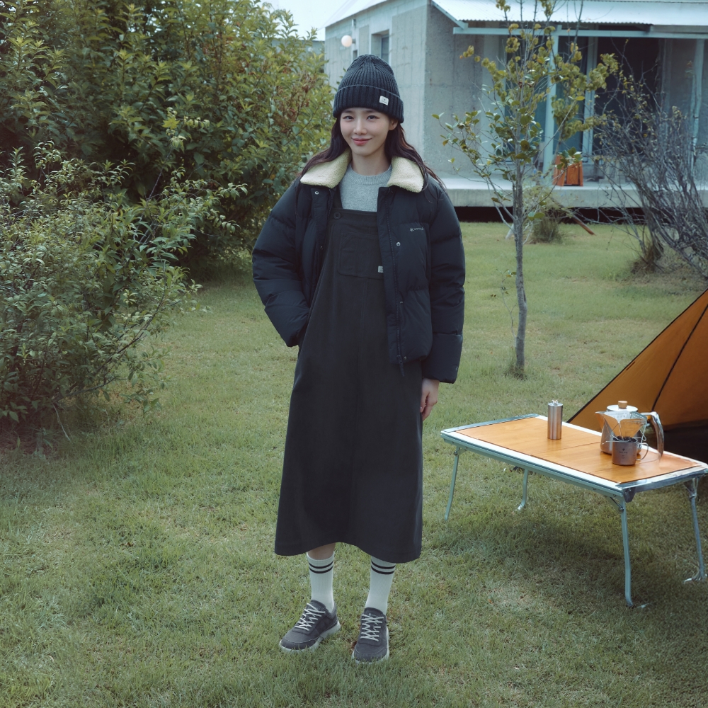 코듀로이 여성 오버롤 원피스 Dark Charcoal