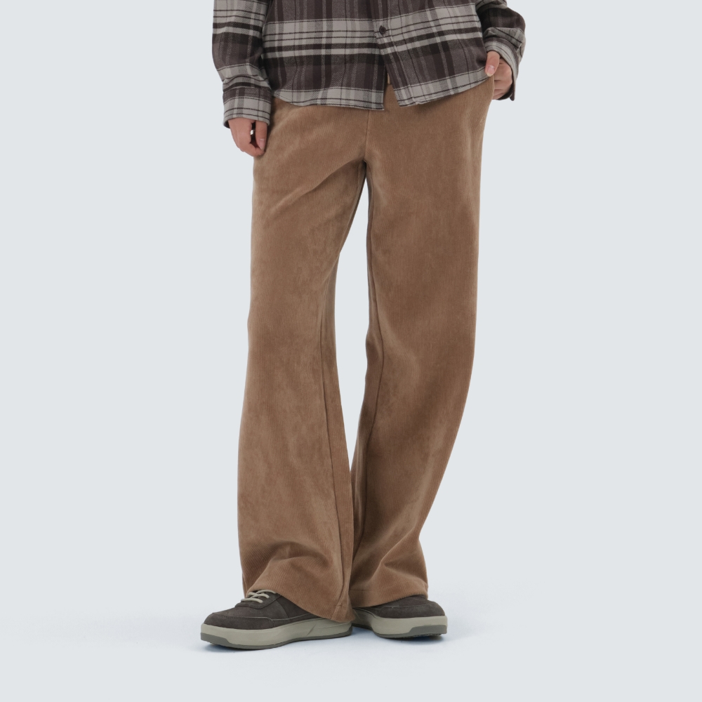 코듀로이 여성 세미 와이드 팬츠 Camel