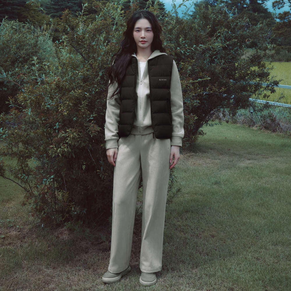 코듀로이 여성 세미 와이드 팬츠 Light Beige