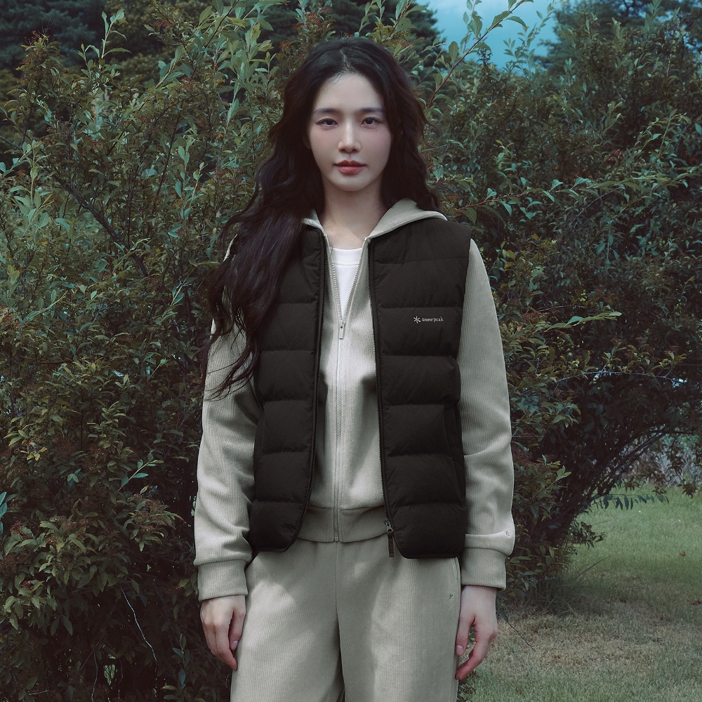 코듀로이 여성 세미크롭 후드 집업 Light Beige