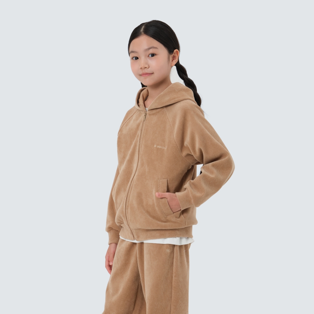 키즈 코듀로이 후드 집업 Camel