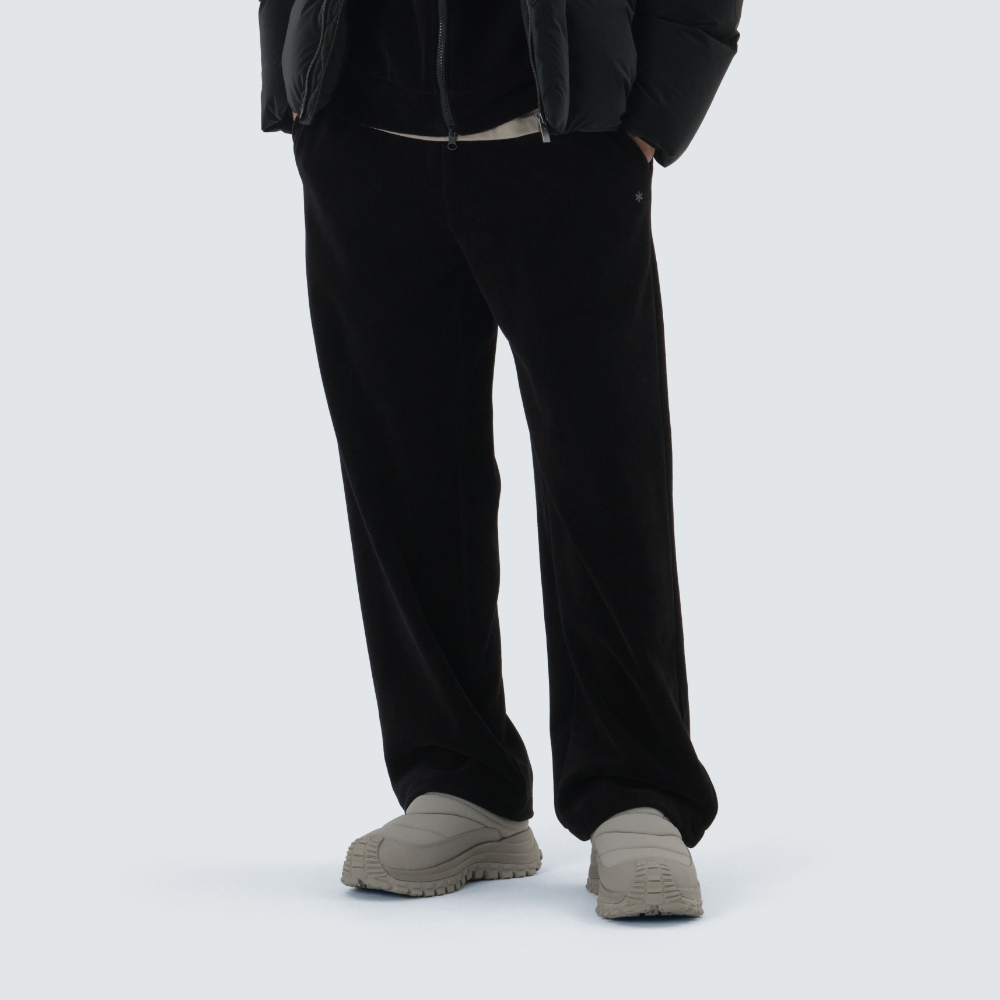 코듀로이 세미 와이드 팬츠 Black