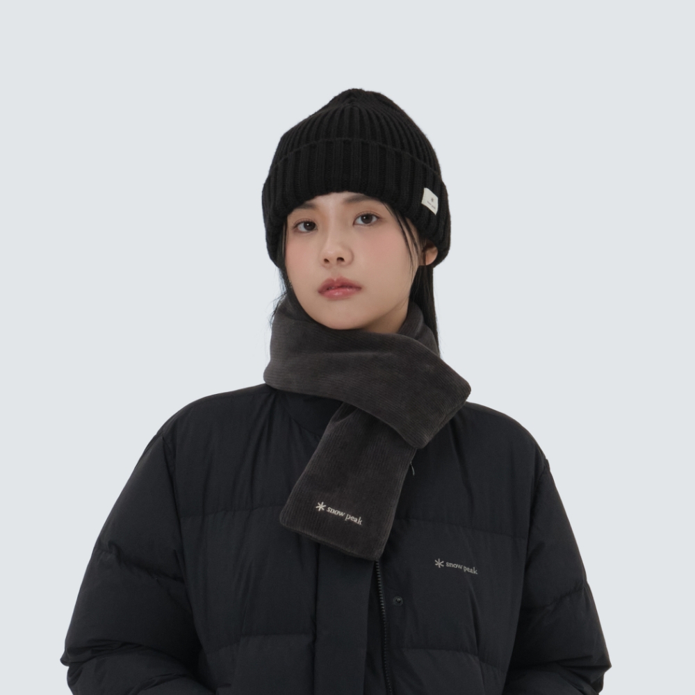 코듀로이 프리마로프트 패딩 머플러 Dark Charcoal