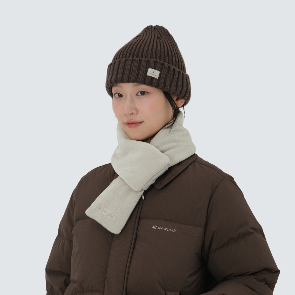 코듀로이 프리마로프트 패딩 머플러 Light Beige