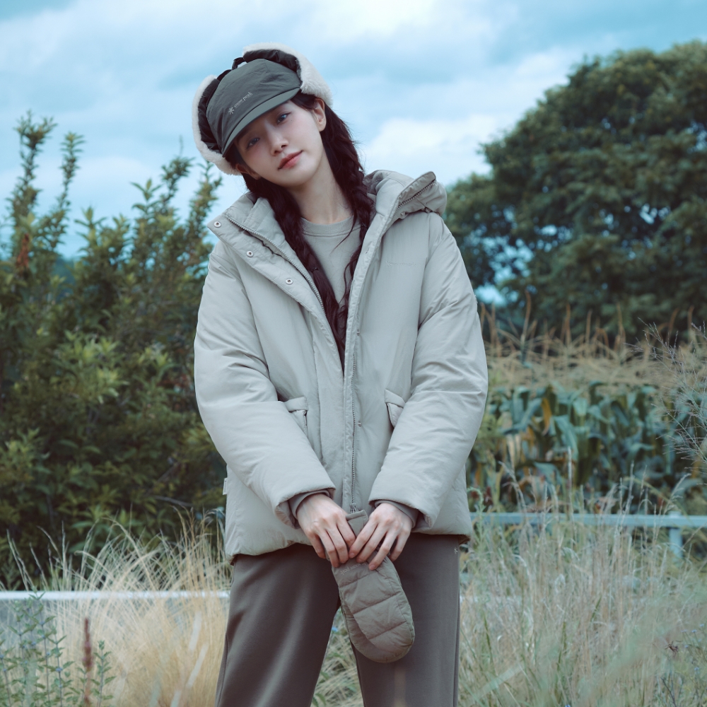 시티캠퍼 여성 후드 헤비 다운 자켓 Mint Khaki