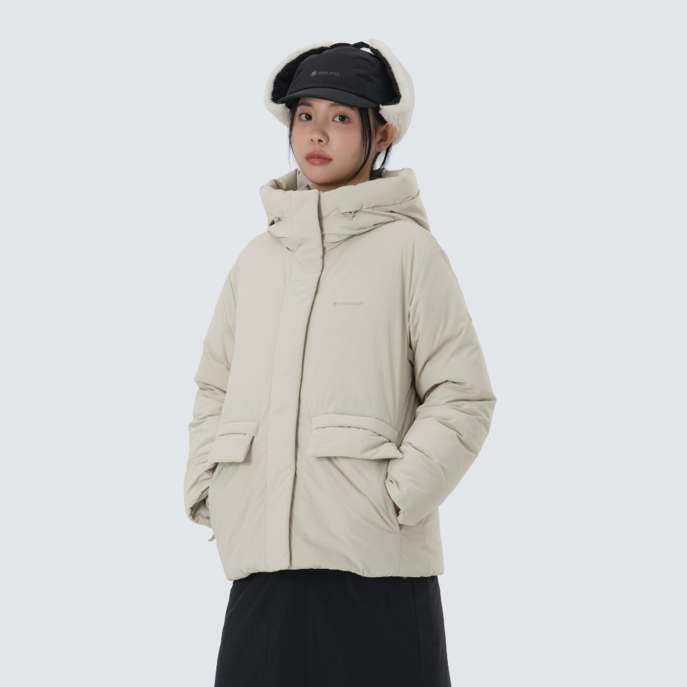 시티캠퍼 여성 후드 헤비 다운 자켓 Light Beige