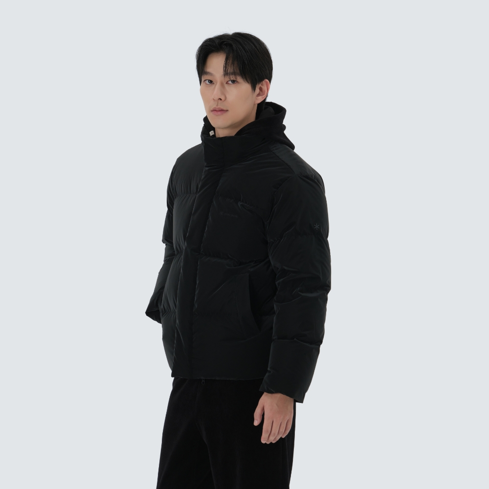 실키 스탠드넥 미들 다운 자켓 Black