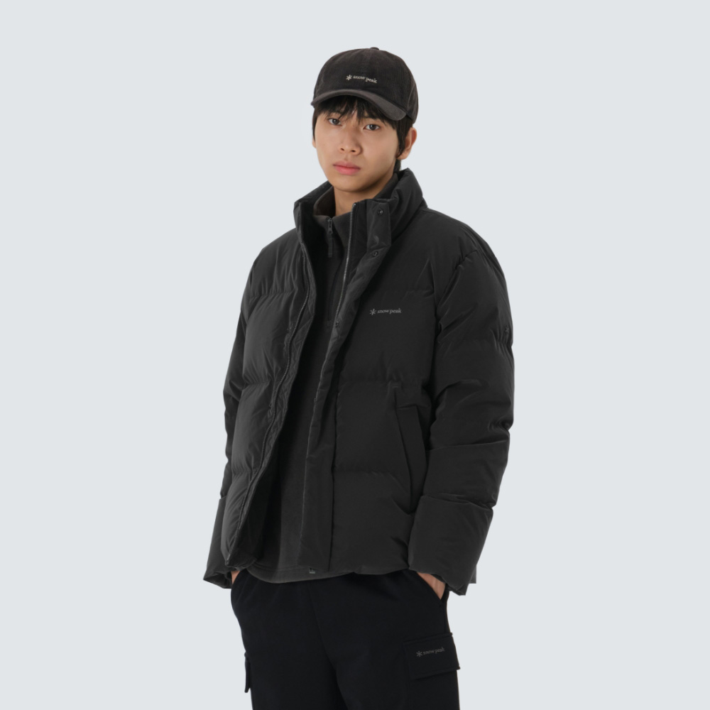 실키 스탠드넥 미들 다운 자켓 Charcoal