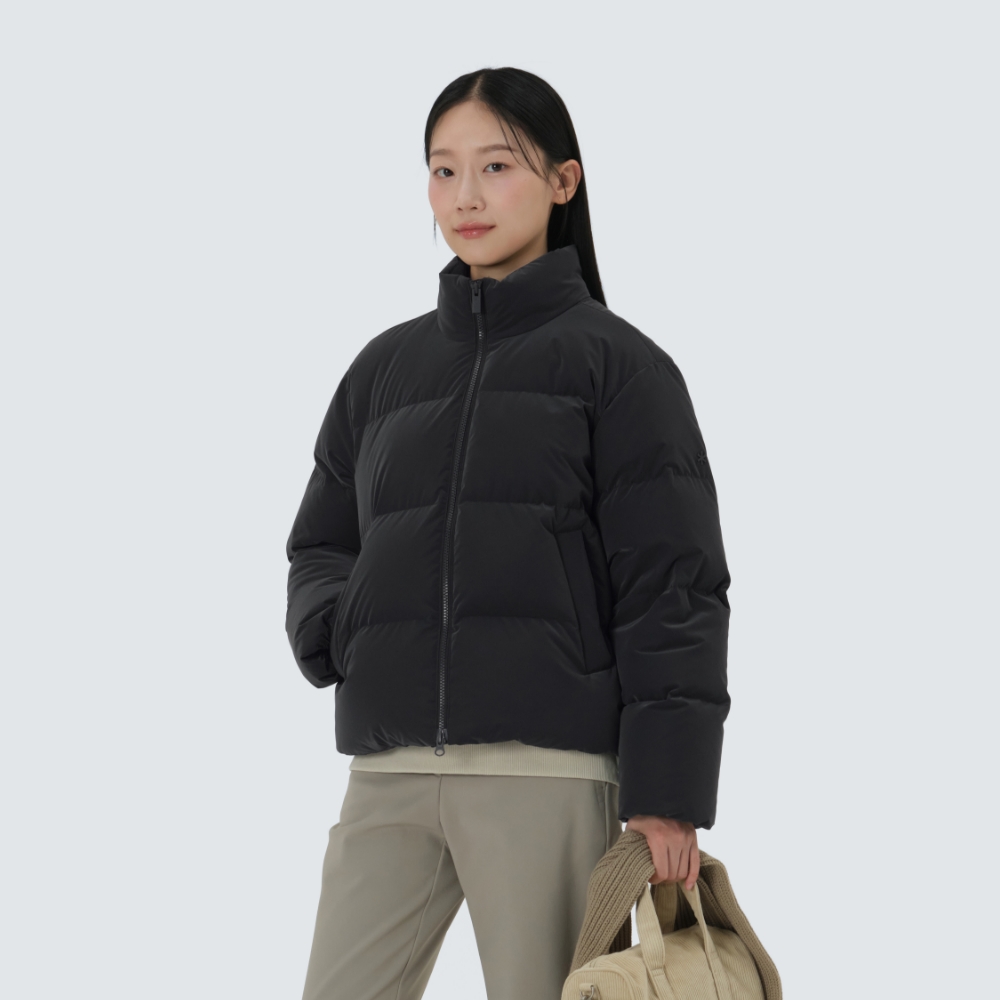 실키 여성 미들 다운 자켓 Charcoal