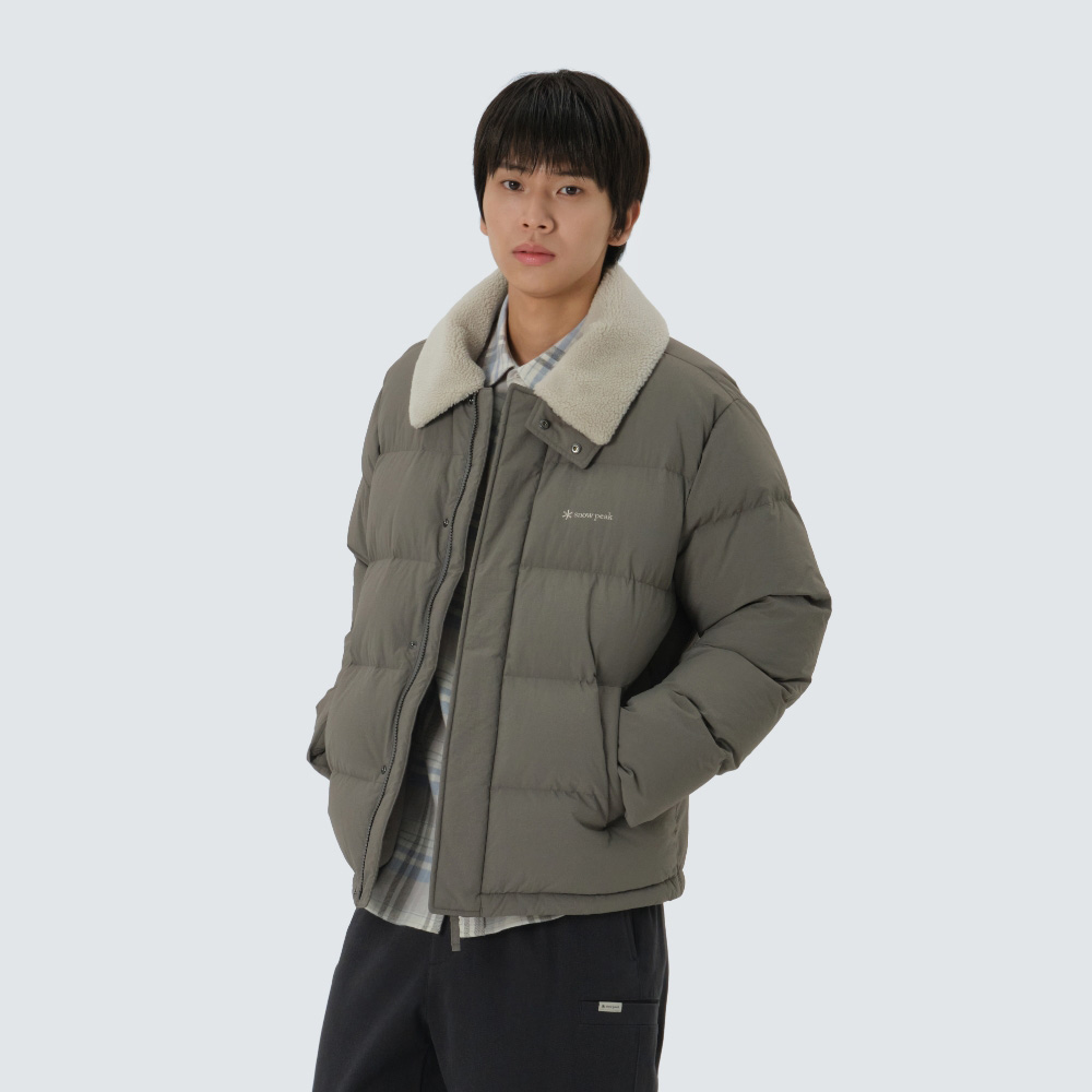 카라 부클넥 헤비 다운 자켓 Dark Khaki