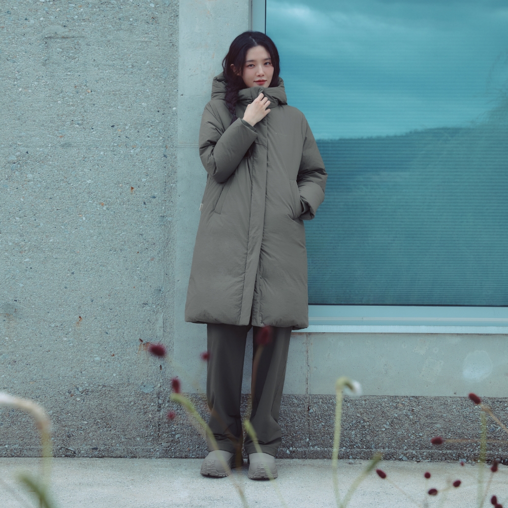 시티캠퍼 여성 롱 다운 자켓 Dark Khaki