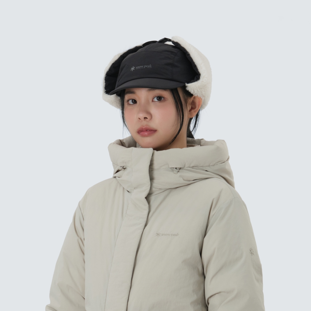 메리노울 프리마로프트 패딩 이어플랩 캡 Black