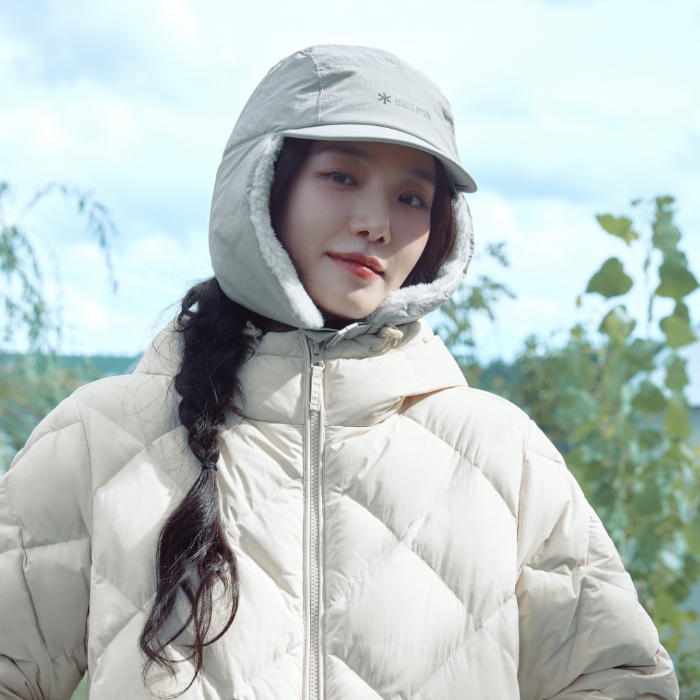 메리노울 프리마로프트 패딩 이어플랩 캡 Light Beige