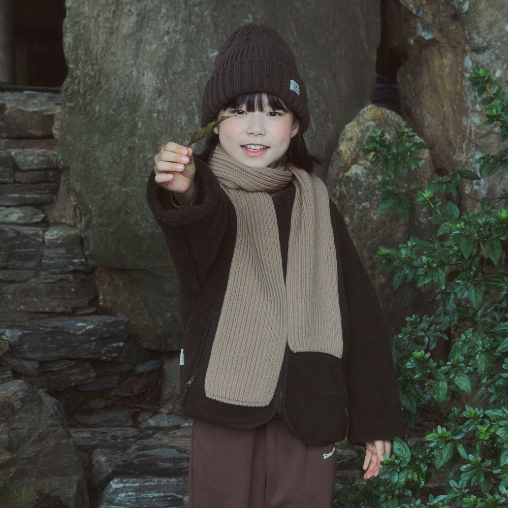 키즈 부클 후드 집업 Choco Brown