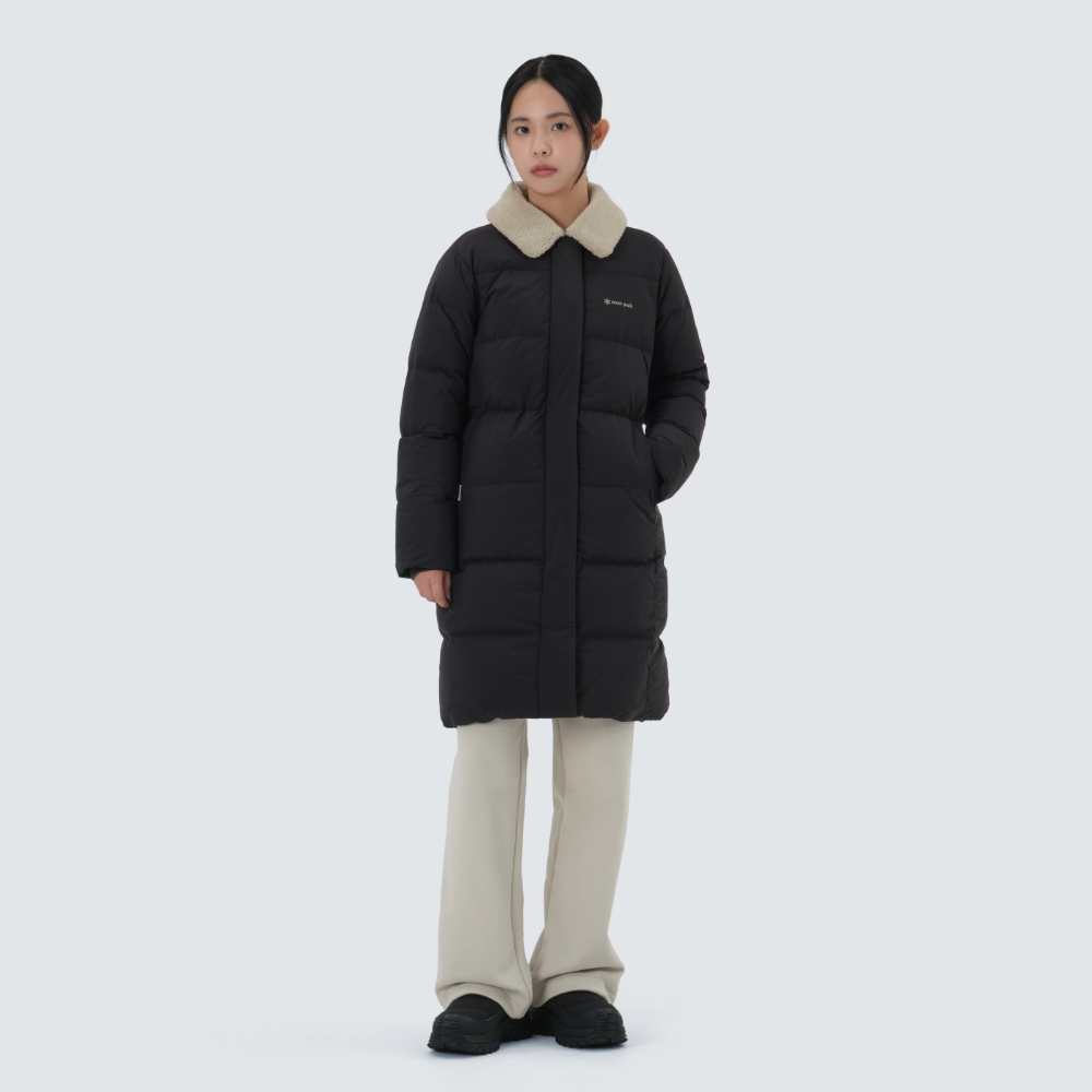 랜드에어 여성 카라 부클넥 롱 다운 자켓 Dark Charcoal