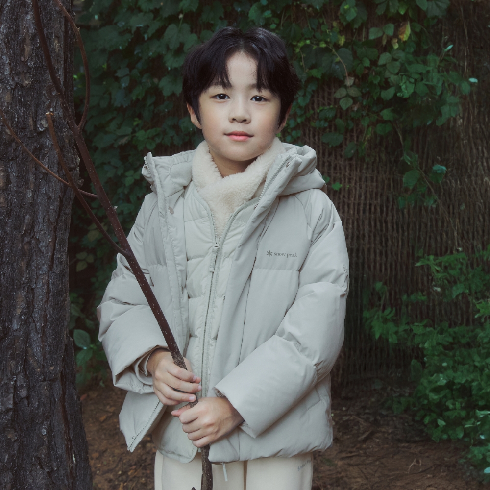 키즈 티타닉 후드 헤비 다운 자켓 Mint Khaki