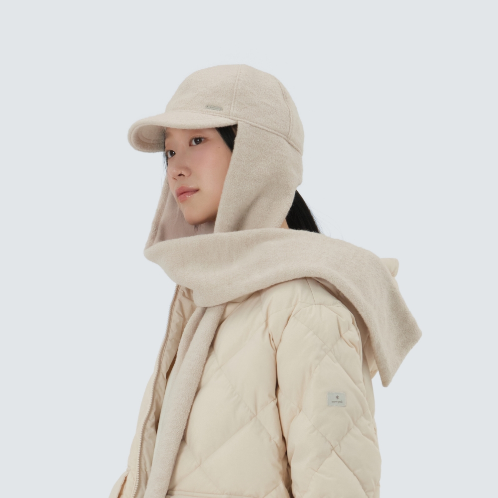 울 머플러 캡 Ivory