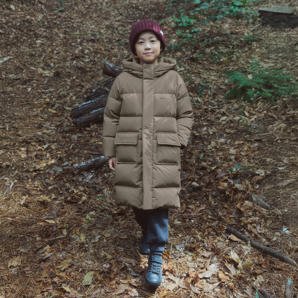 키즈 티타닉 롱 다운 자켓 Tan Gray