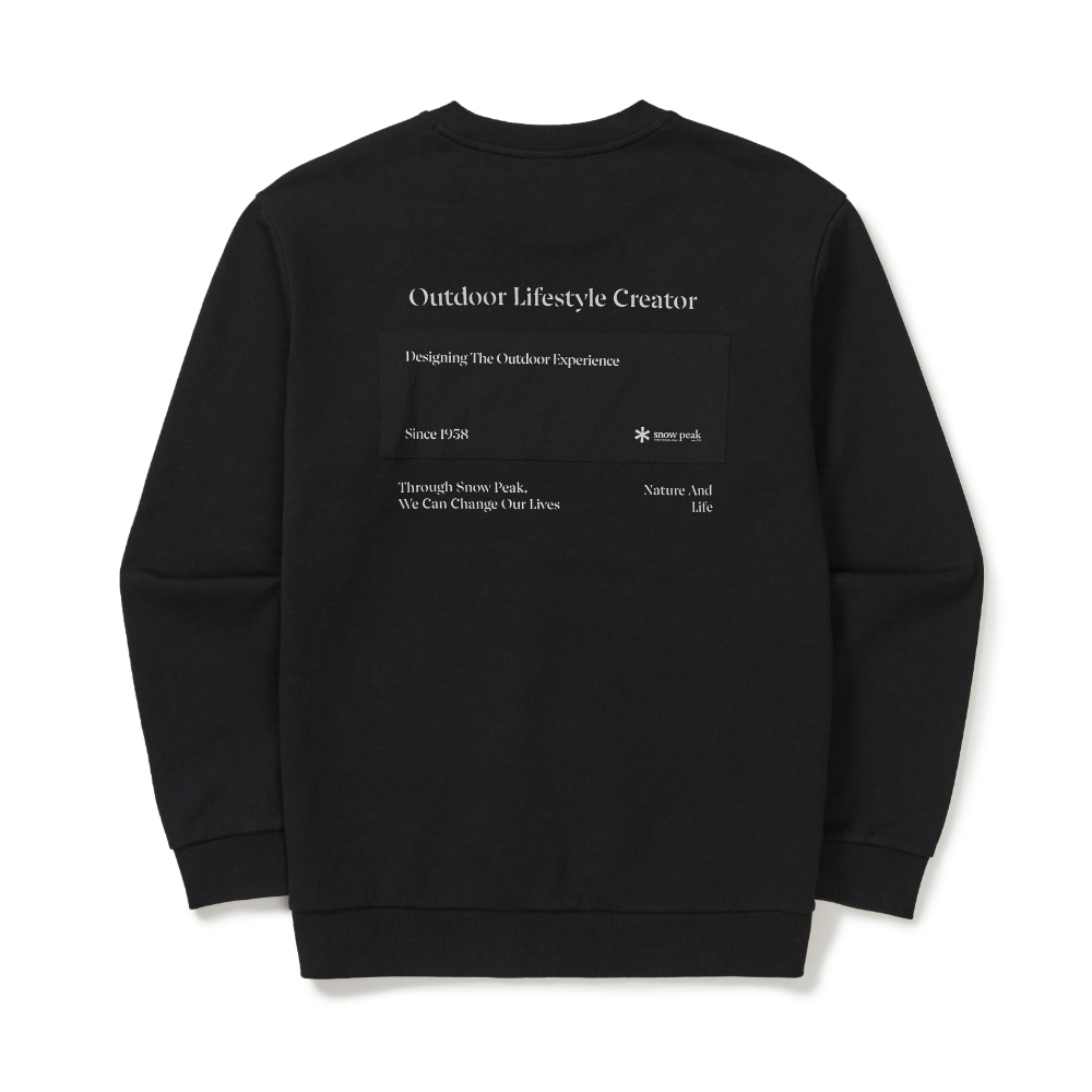 랜드 레터링 우븐 패치 맨투맨 Black