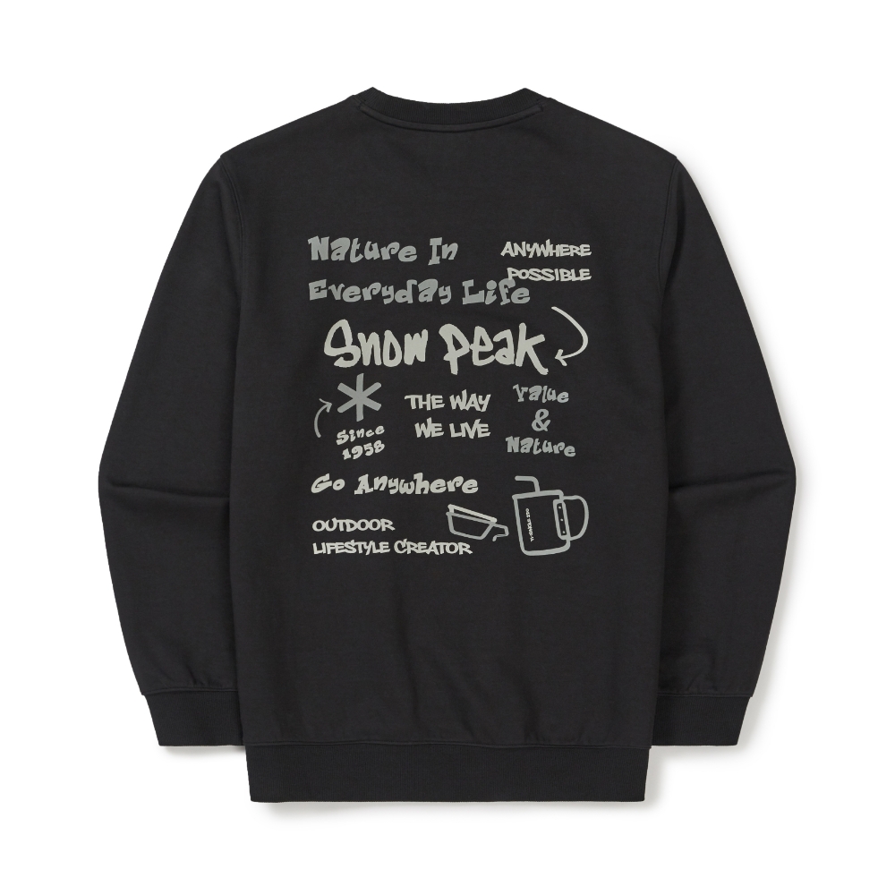 두들 그래픽 맨투맨 Dark Charcoal