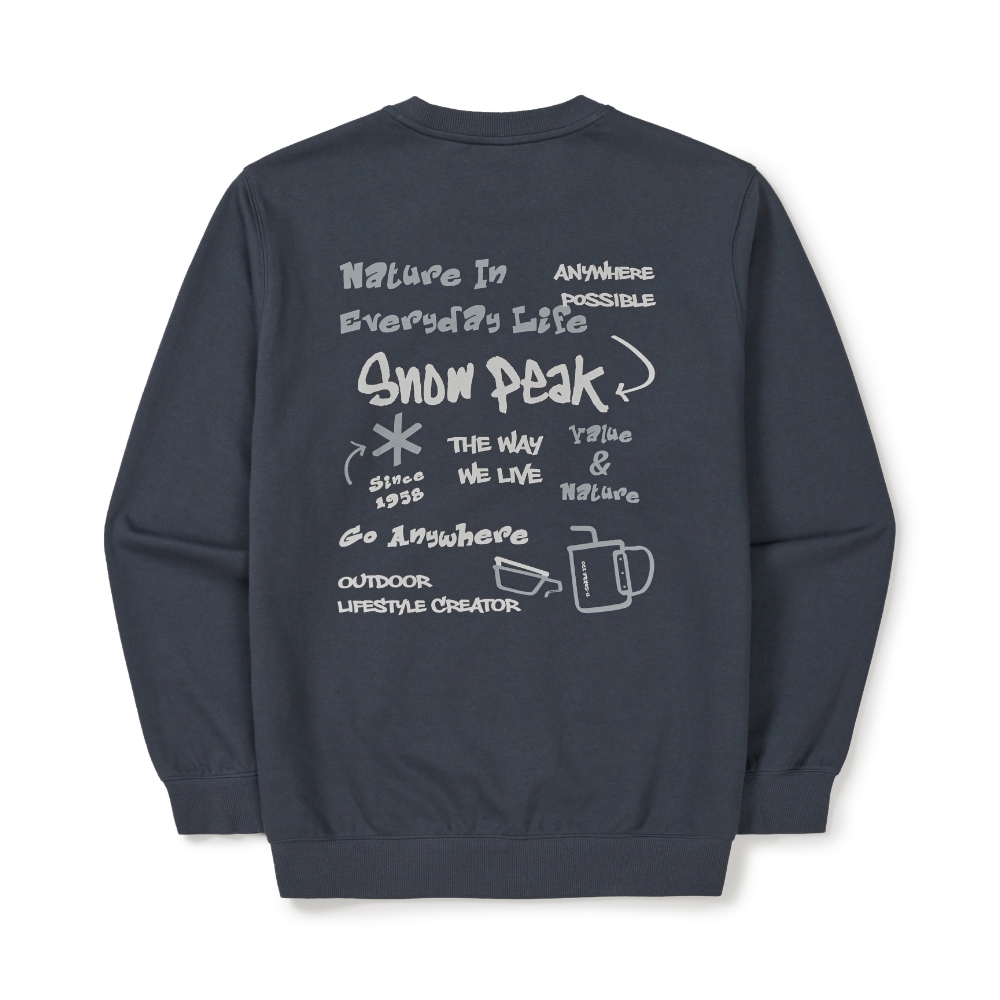 두들 그래픽 맨투맨 Vintage Blue