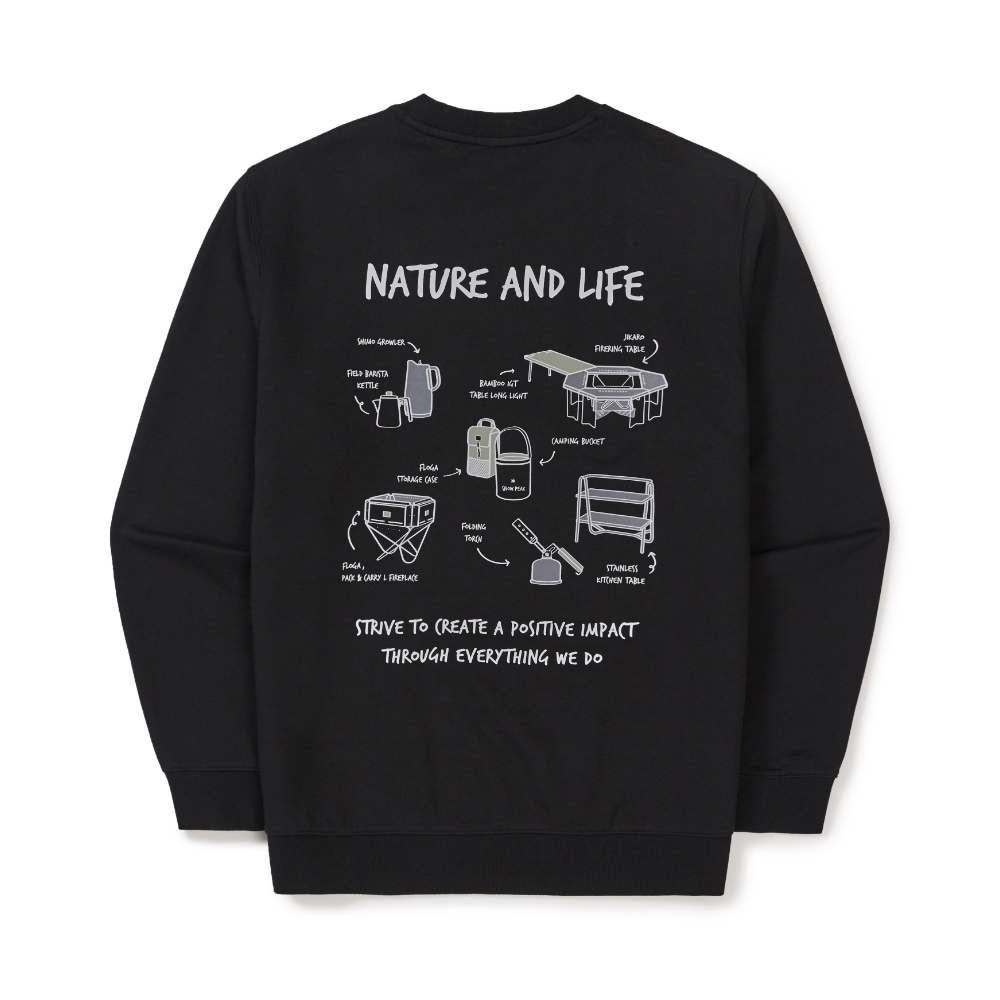 기어 그래픽 맨투맨 Black