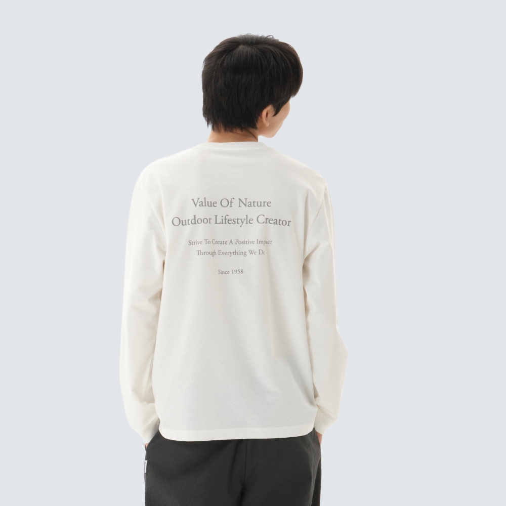 소로나 레터링 긴팔 티셔츠 Off White
