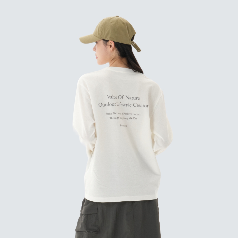 소로나 레터링 긴팔 티셔츠 Off White