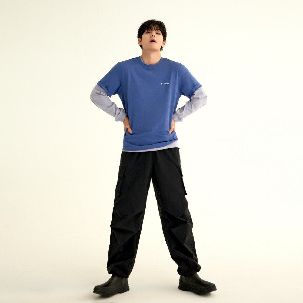 루트 스트링 와이드 팬츠 Black