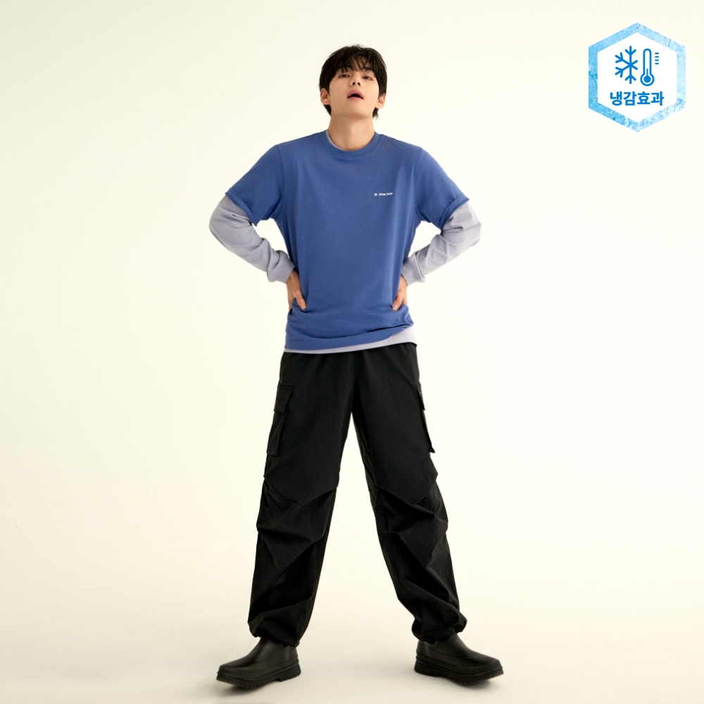 루트 스트링 와이드 팬츠 Black