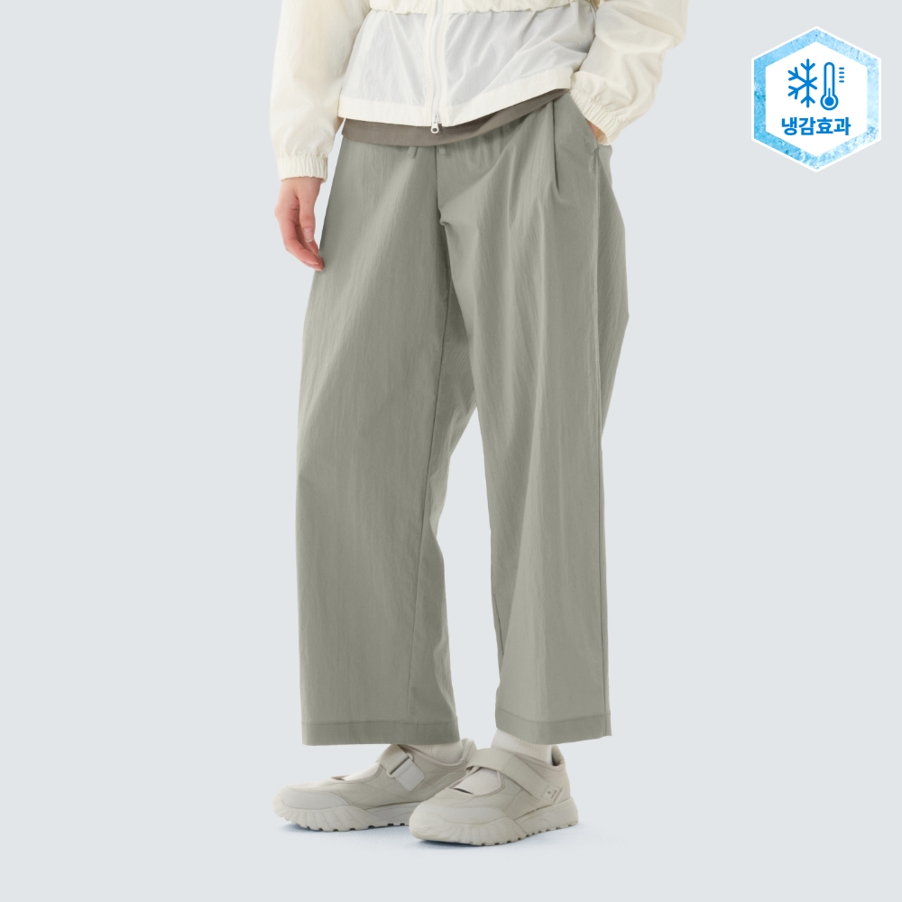 루트 여성 세미 와이드 팬츠 Khaki Gray