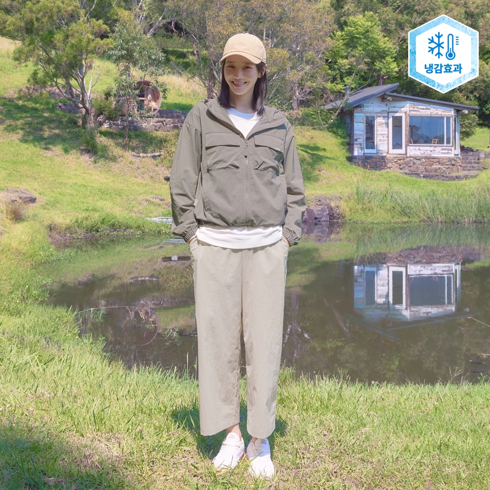 루트 여성 세미 와이드 팬츠 Light Beige
