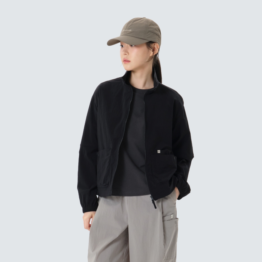 루트 여성 스탠드넥 바람막이 Black