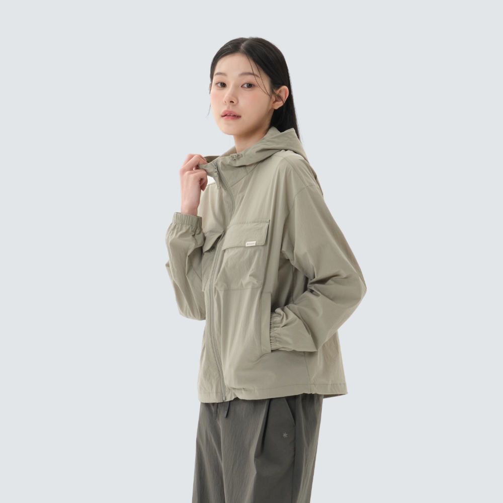 루트 여성 포켓 바람막이 Khaki Gray
