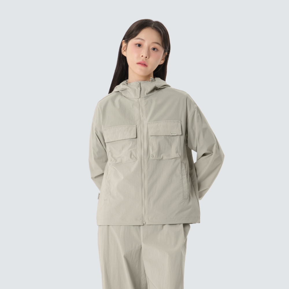 루트 여성 포켓 바람막이 Light Beige